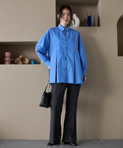 箱褶 蓬袖 長袖襯衫