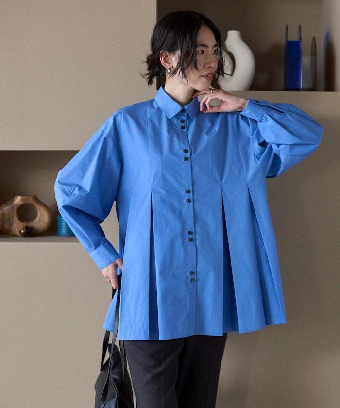 箱褶 蓬袖 長袖襯衫