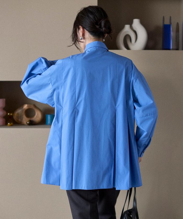 箱褶 蓬袖 長袖襯衫