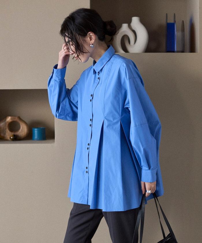 箱褶 蓬袖 長袖襯衫