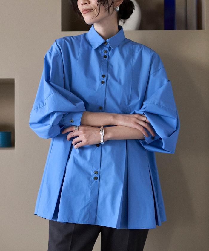 箱褶 蓬袖 長袖襯衫