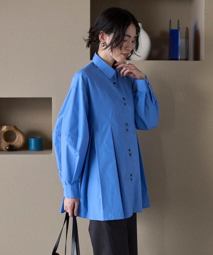 箱褶 蓬袖 長袖襯衫