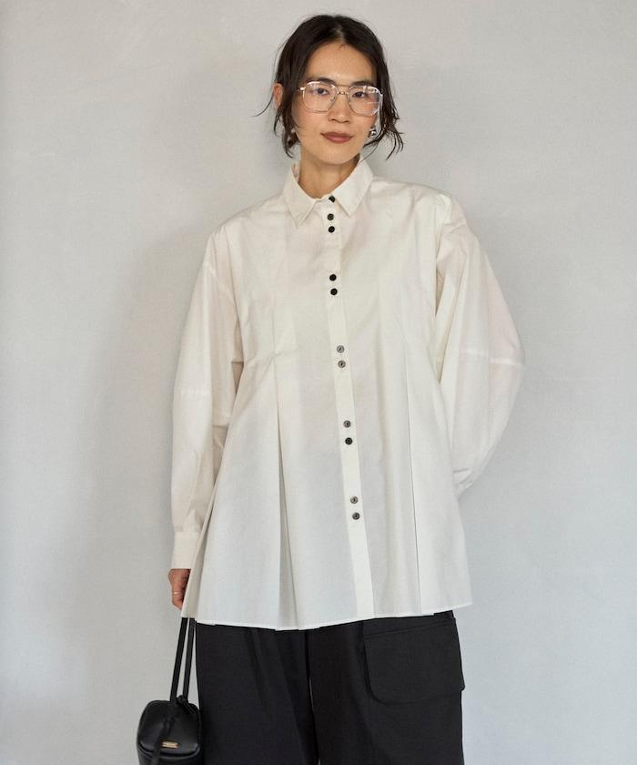箱褶 蓬袖 長袖襯衫