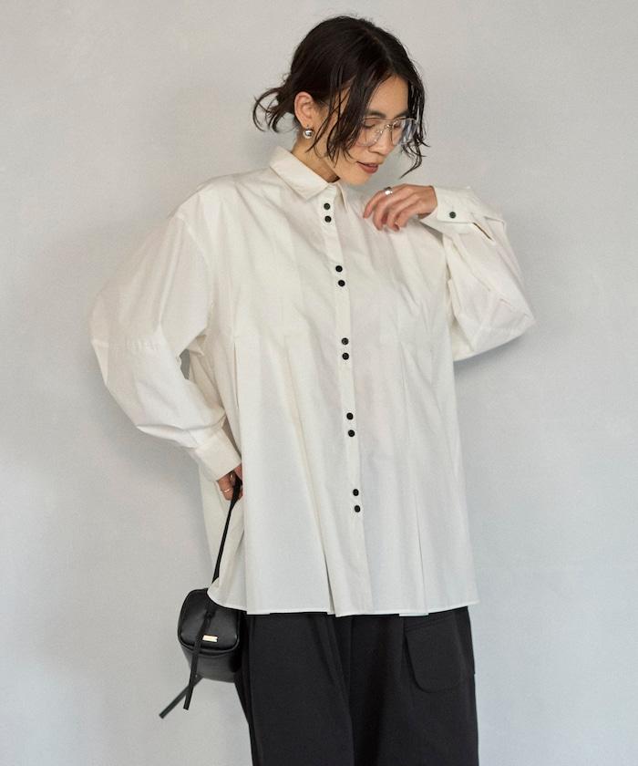 箱褶 蓬袖 長袖襯衫