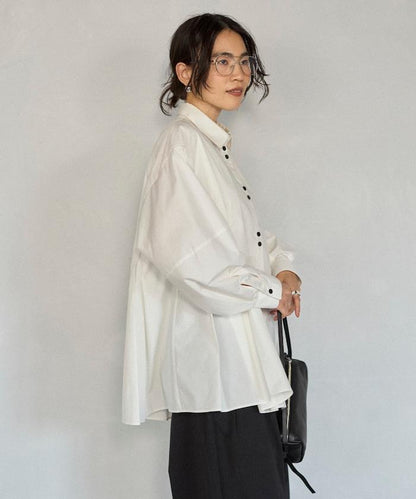 箱褶 蓬袖 長袖襯衫