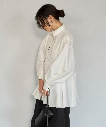 箱褶 蓬袖 長袖襯衫