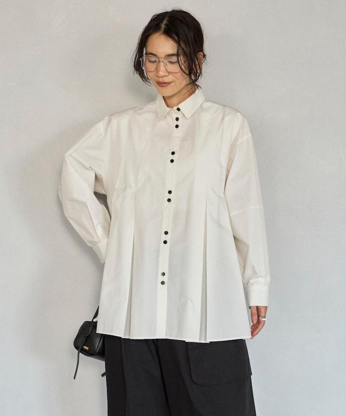 箱褶 蓬袖 長袖襯衫