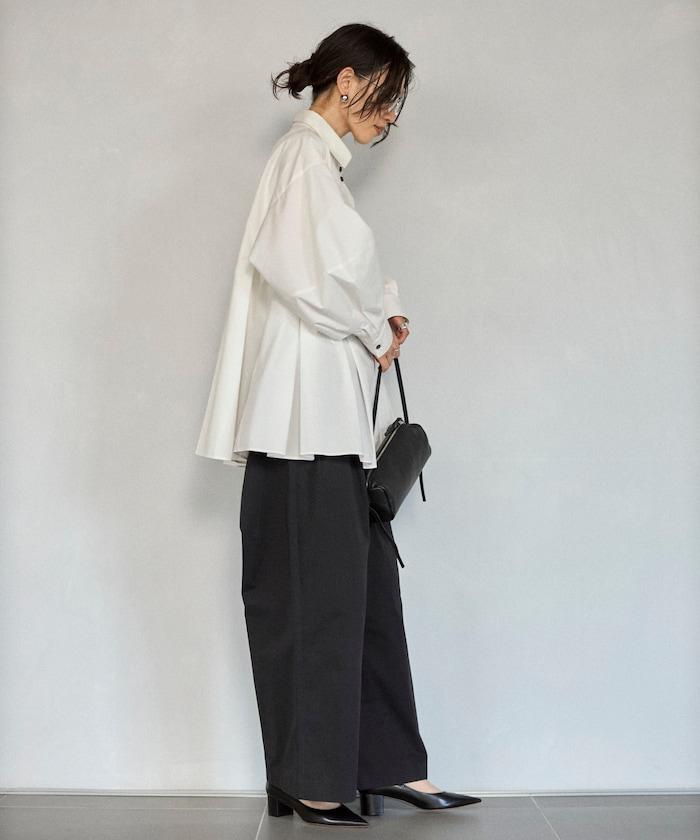 箱褶 蓬袖 長袖襯衫