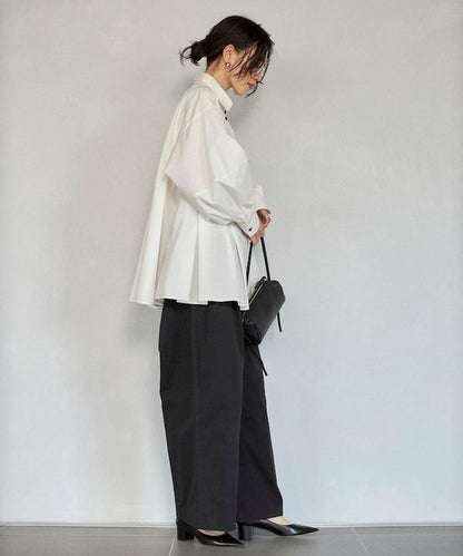 箱褶 蓬袖 長袖襯衫