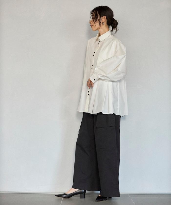 箱褶 蓬袖 長袖襯衫