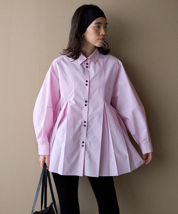 箱褶 蓬袖 長袖襯衫