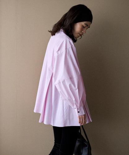 箱褶 蓬袖 長袖襯衫