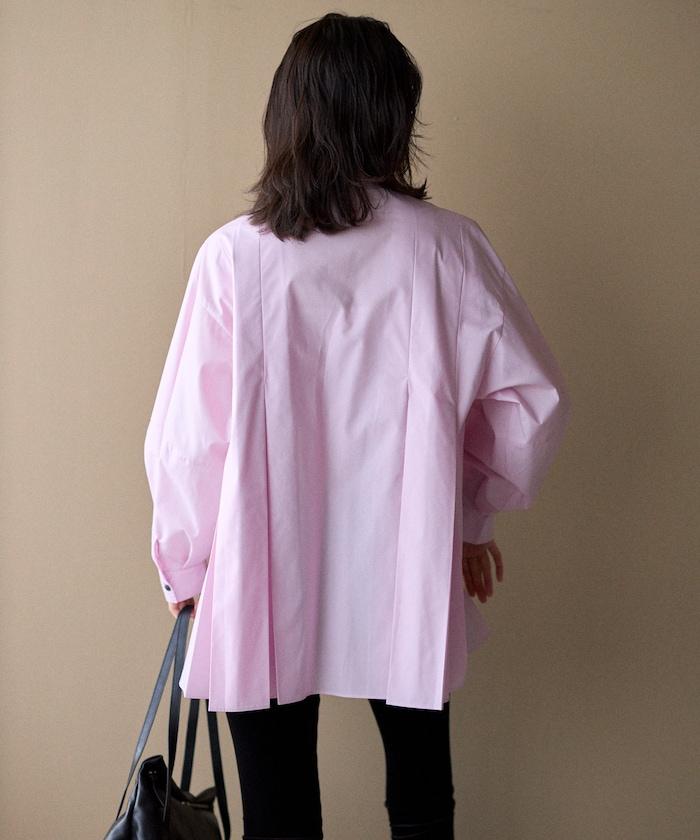 箱褶 蓬袖 長袖襯衫