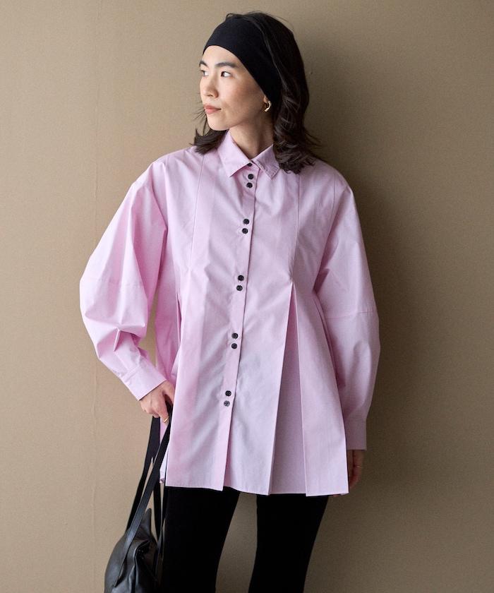 箱褶 蓬袖 長袖襯衫