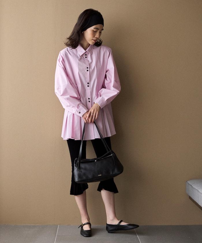 箱褶 蓬袖 長袖襯衫