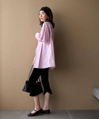 箱褶 蓬袖 長袖襯衫