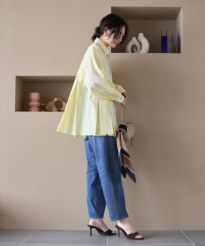 箱褶 蓬袖 長袖襯衫