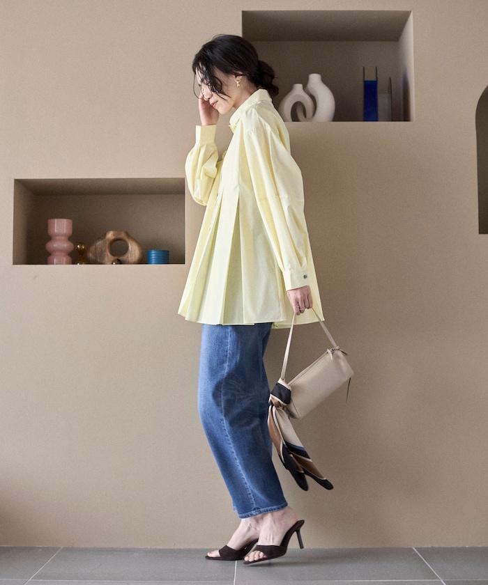 箱褶 蓬袖 長袖襯衫