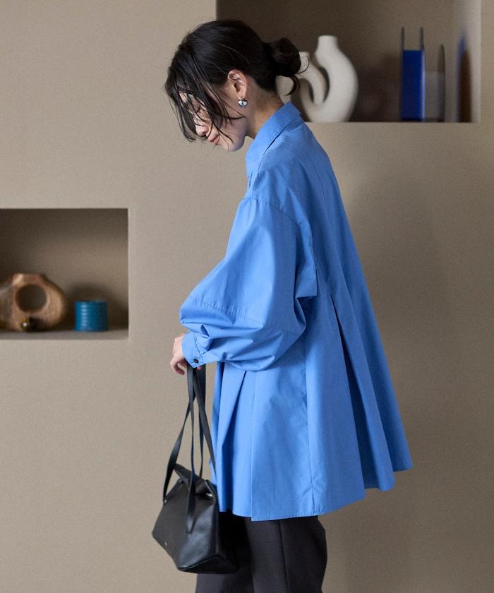 箱褶 蓬袖 長袖襯衫