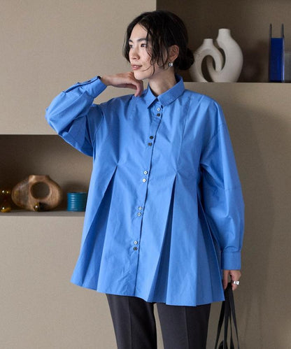箱褶 蓬袖 長袖襯衫