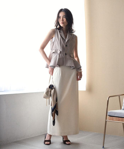 細條紋 拼接荷葉擺 短款馬甲（1月14日12:00）