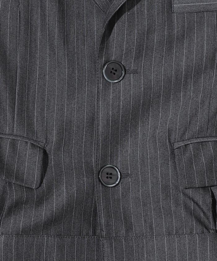 細條紋 拼接荷葉擺 短款馬甲（1月14日12:00）