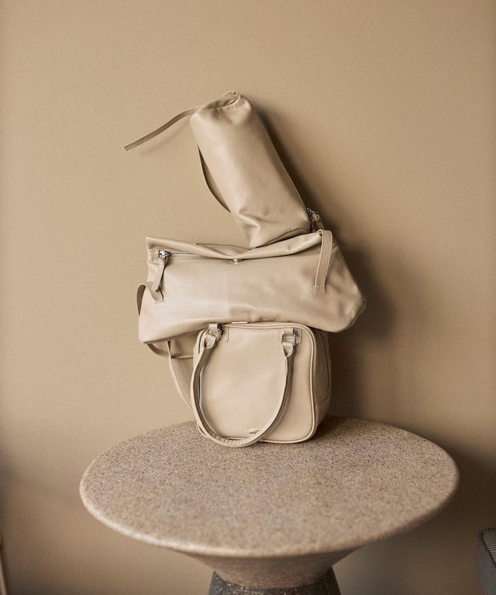 牛皮防潑水立方造型波士頓包