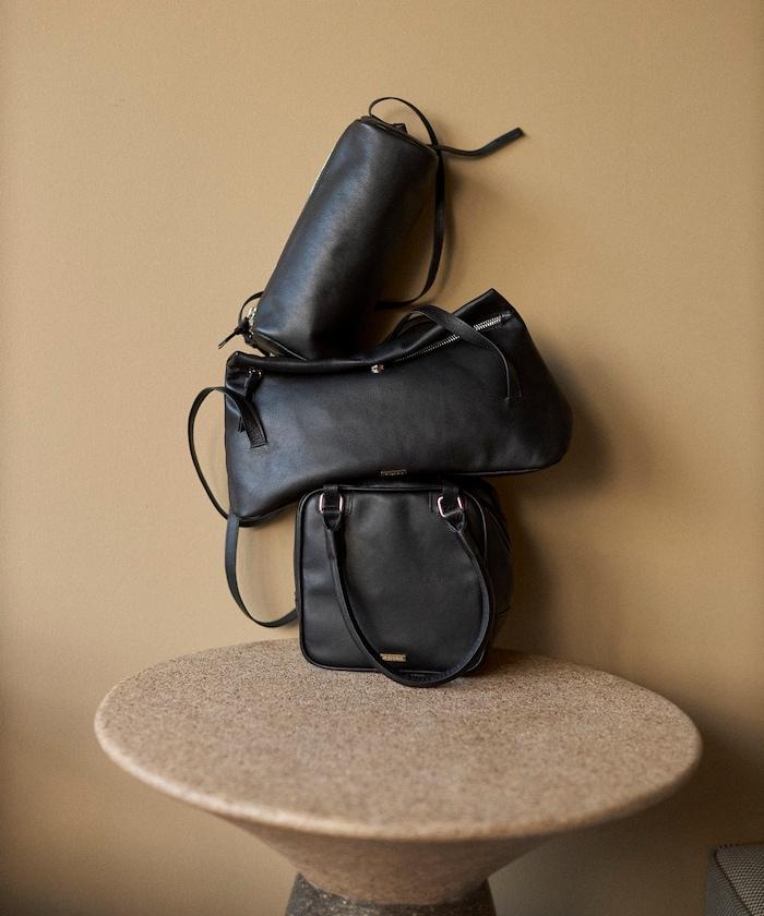 牛皮防潑水立方造型波士頓包