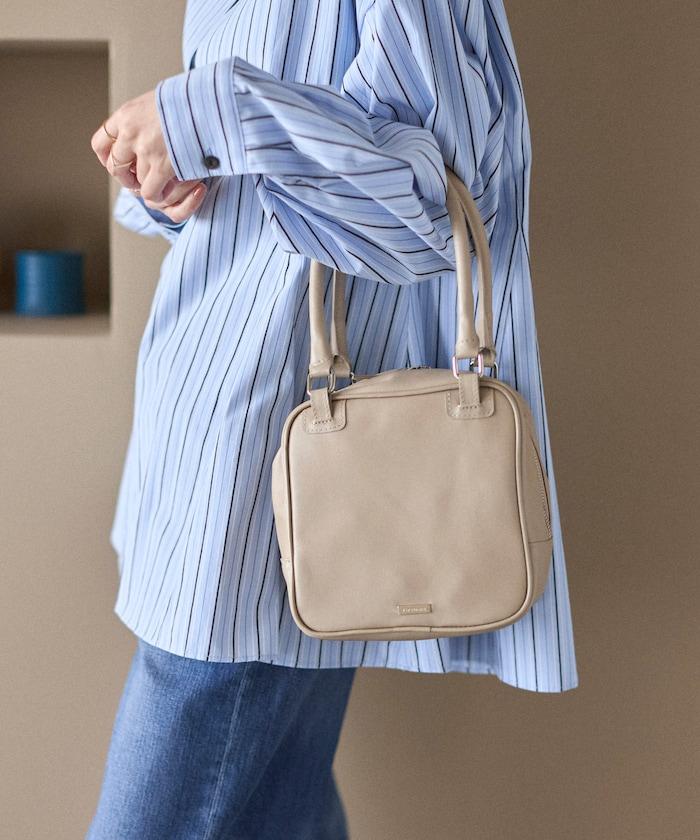 牛皮防潑水立方造型波士頓包