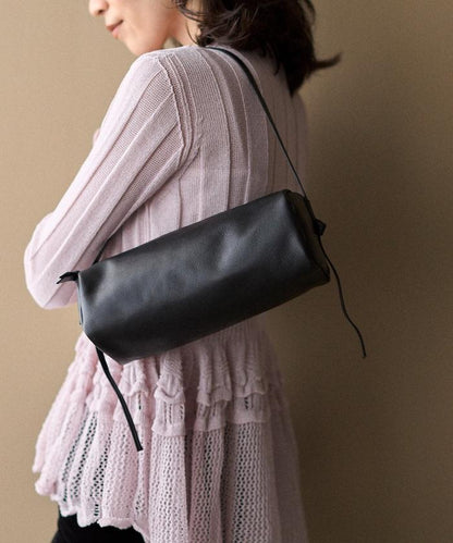 防潑水牛皮 圓筒設計 波士頓包