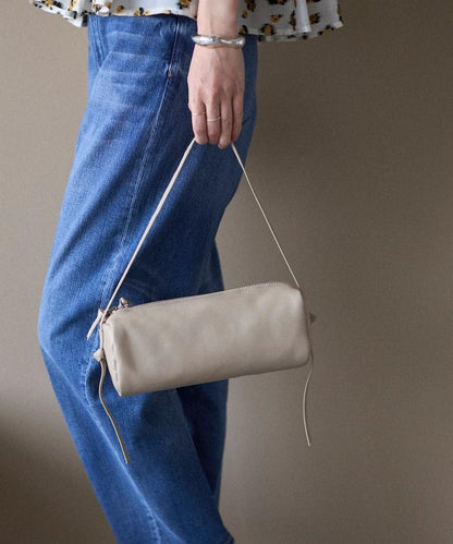 防潑水牛皮 圓筒設計 波士頓包