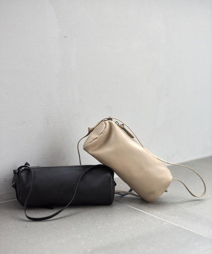 防潑水牛皮 圓筒設計 波士頓包