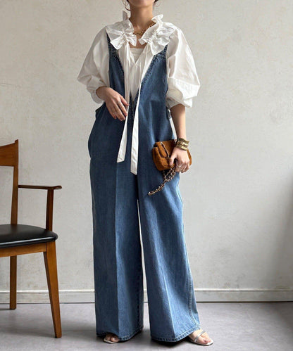 荷葉邊領 插肩設計 襯衫（網絡）