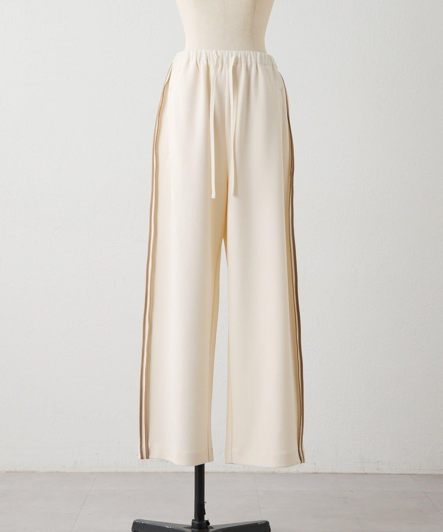 彈力全鬆緊腰直筒 雙線設計 休閒褲【SUM1 STYLE】