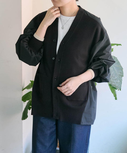 SUM1 STYLE 拼接針織襯衫式開衫