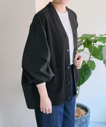 SUM1 STYLE 拼接針織襯衫式開衫