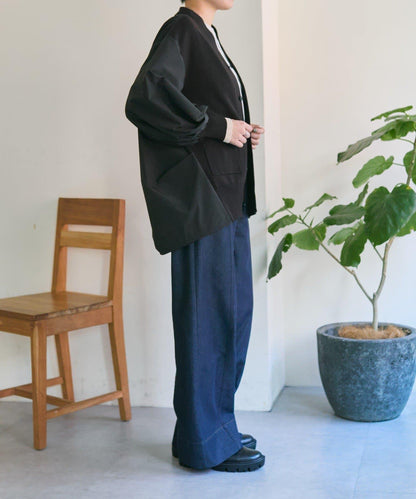 SUM1 STYLE 拼接針織襯衫式開衫