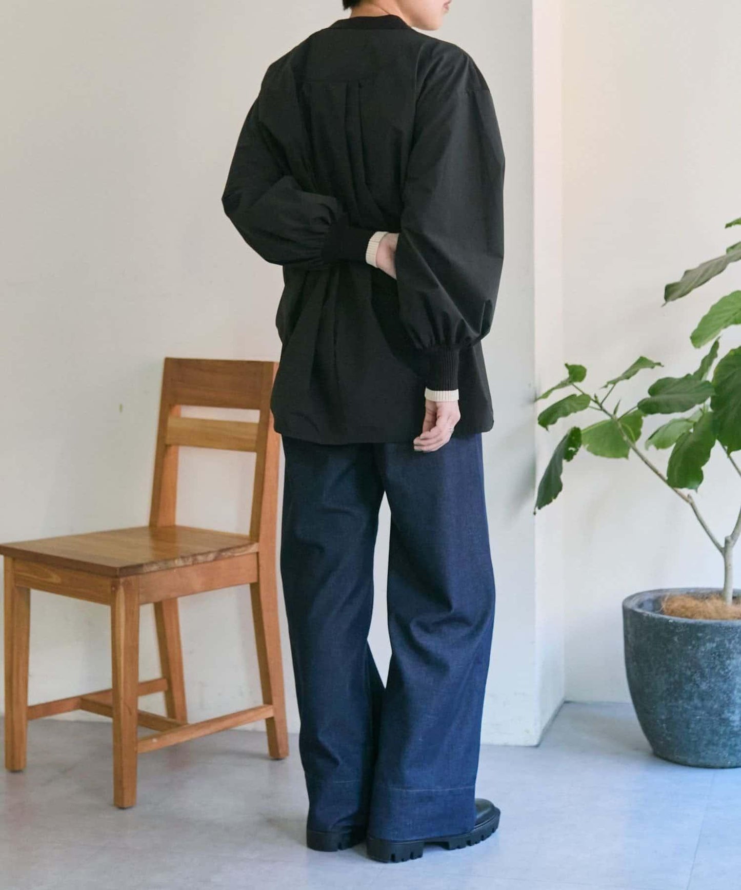 SUM1 STYLE 拼接針織襯衫式開衫