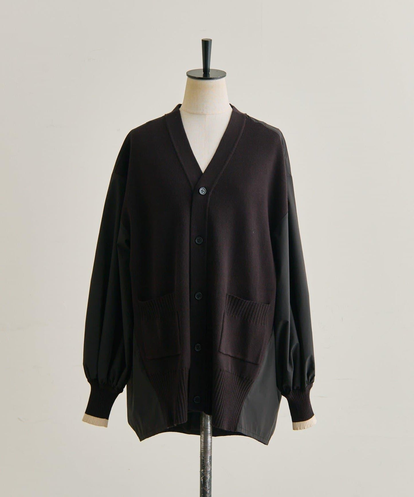 SUM1 STYLE 拼接針織襯衫式開衫