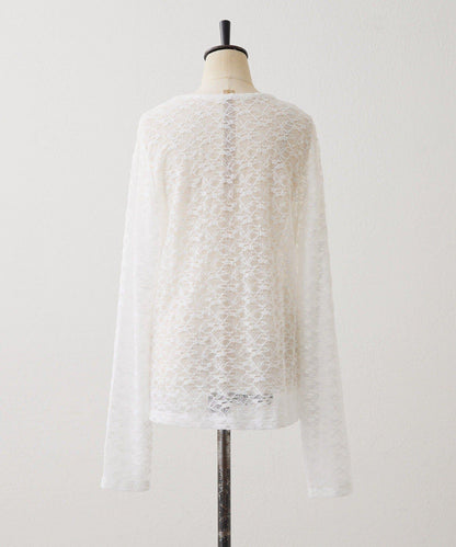 花卉圖案 多穿法 透膚蕾絲 上衣