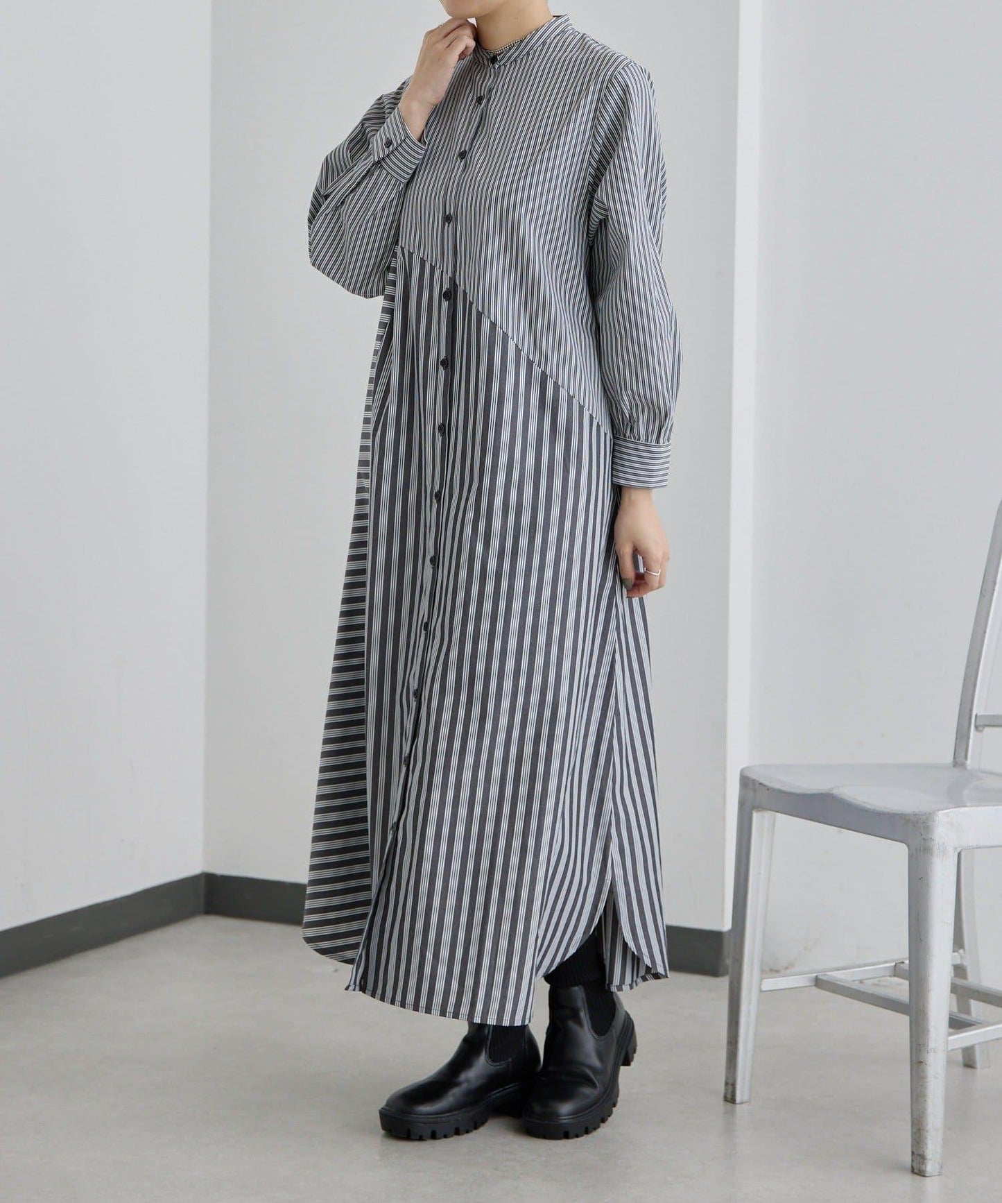 SUM1 STYLE 條紋襯衫連衣裙