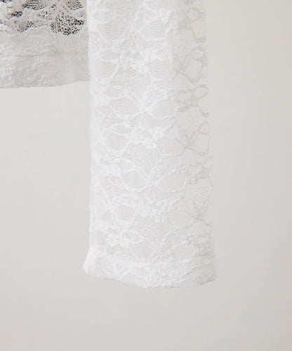 花卉圖案 多穿法 透膚蕾絲 上衣