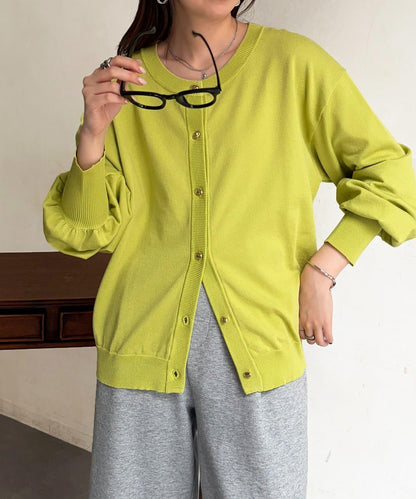 微光金色紐釦針織開衫