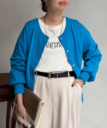 微光金色紐釦針織開衫