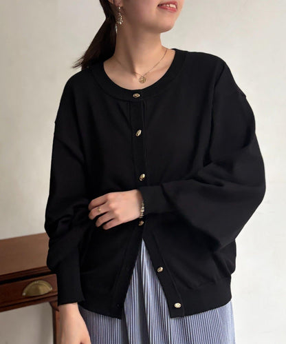 微光金色紐釦針織開衫