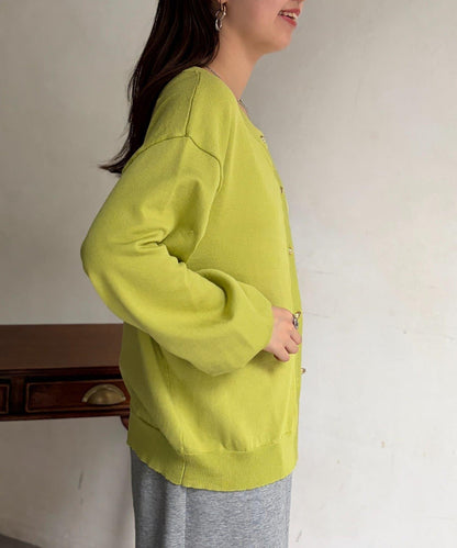 微光金色紐釦針織開衫