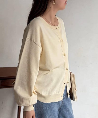 微光金色紐釦針織開衫