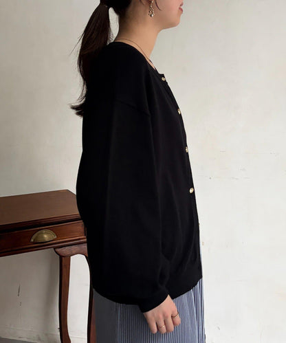 微光金色紐釦針織開衫