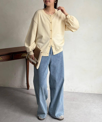 微光金色紐釦針織開衫