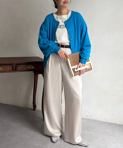 微光金色紐釦針織開衫